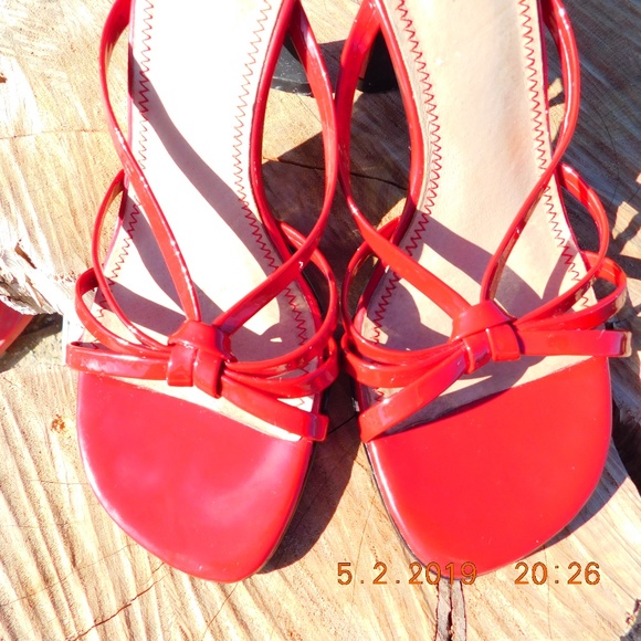 bp Shoes - BP.  Butterfly Red Patent Strappy Mule